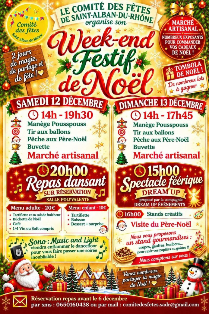 Week-end Festif de Noël - Comité des Fêtes de Saint-Alban-du-Rhône